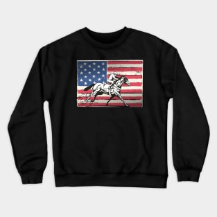 American Flag Vintage Horse Race Flag Crewneck Sweatshirt